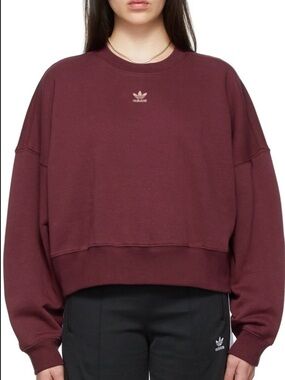 Adidas Sz M Original Adicolor Essential Fleece Maroon Sweater